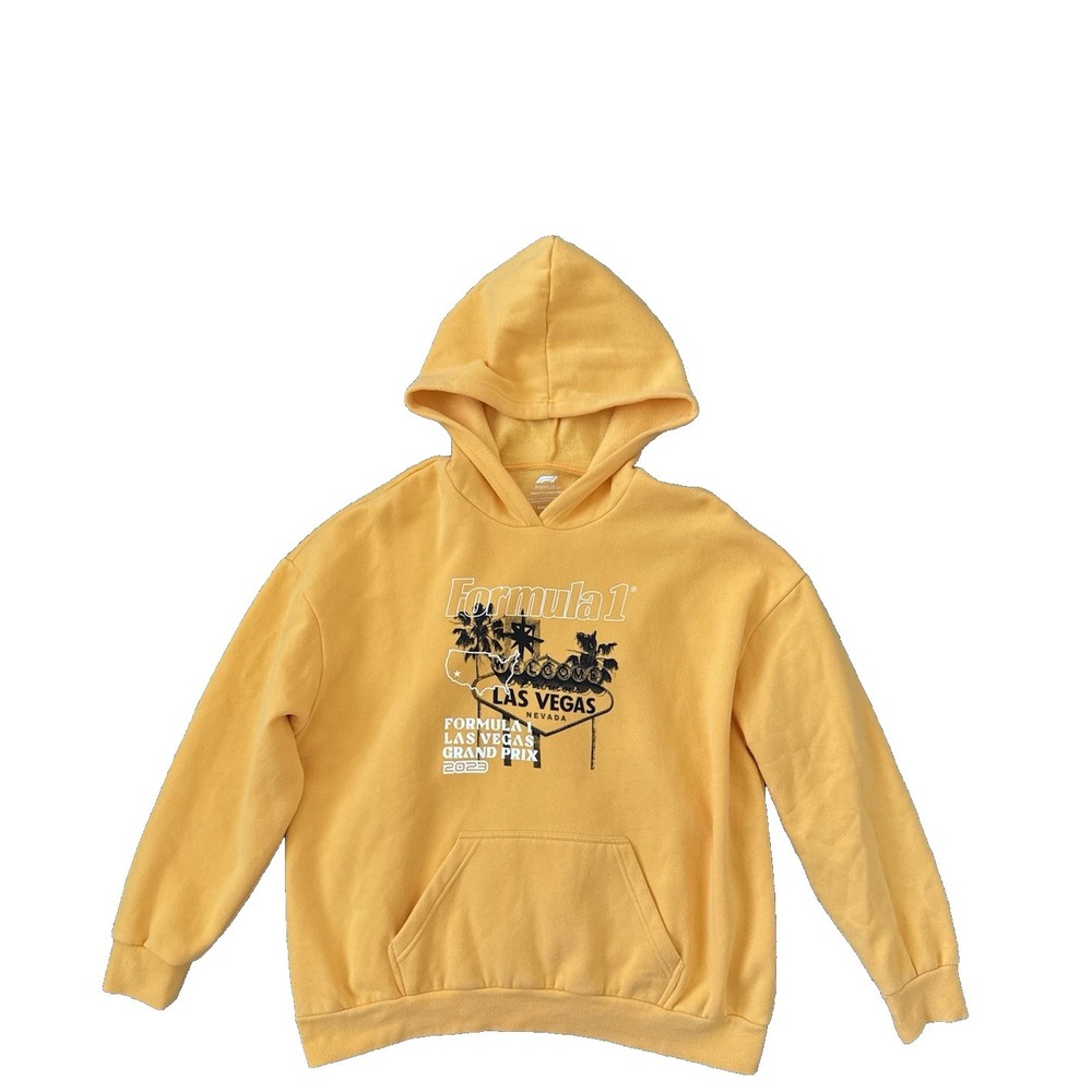PacSun Yellow Formula 1 Las Vegas Graphic Hoodie oversized